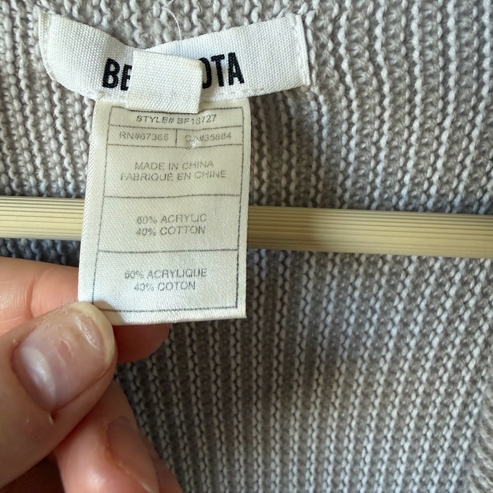BB Dakota Light Gray Draped Cardigan - Picture 7 of 9